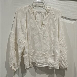 Joie Ivory Floral Textured Blouse